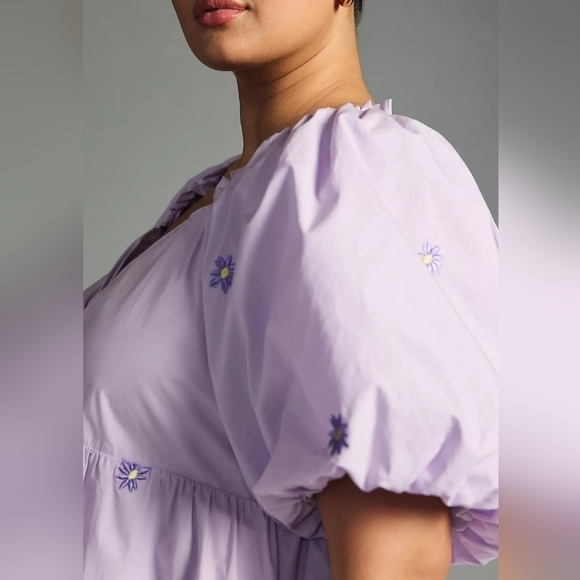 Anthropologie Lavender Puff Sleeve Dress - Picture 8 of 15